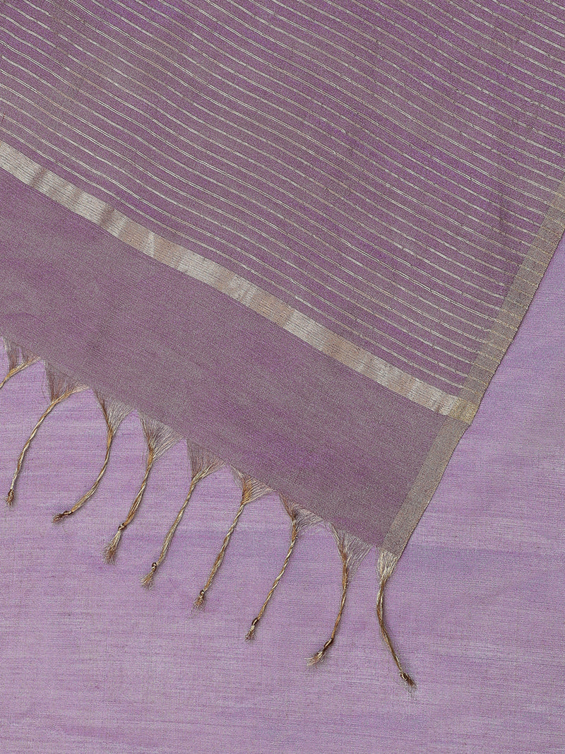 Maheshwari Cotton Silk Lavender Tissue Saree-Binks