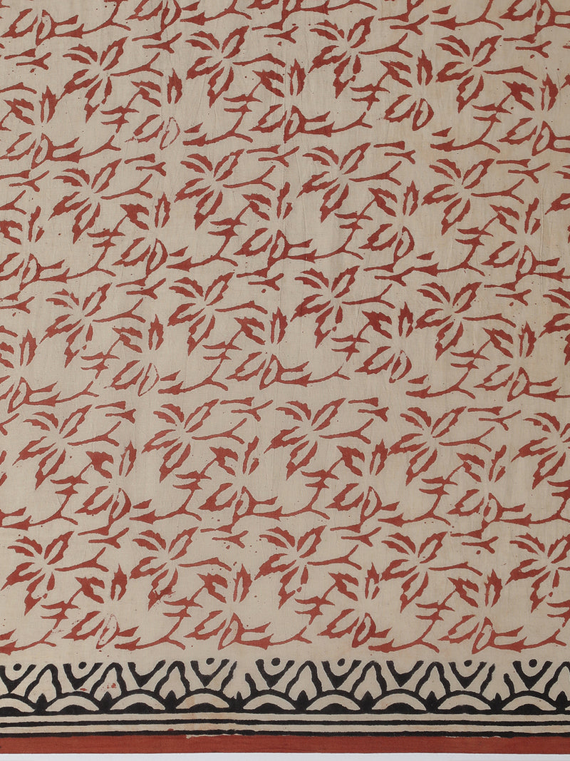 Hand Block Printed Black Cotton Mulmul saree-Binks