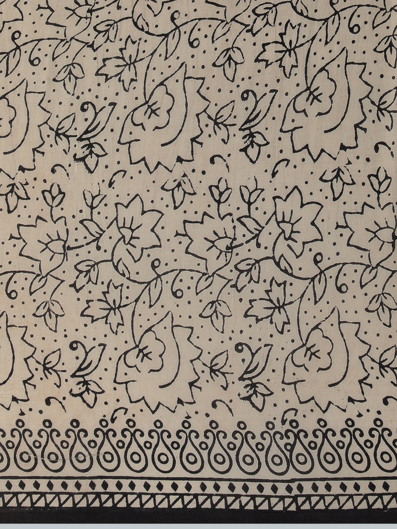 Hand Block Printed Cotton Tomato Red Mulmul saree-Binks