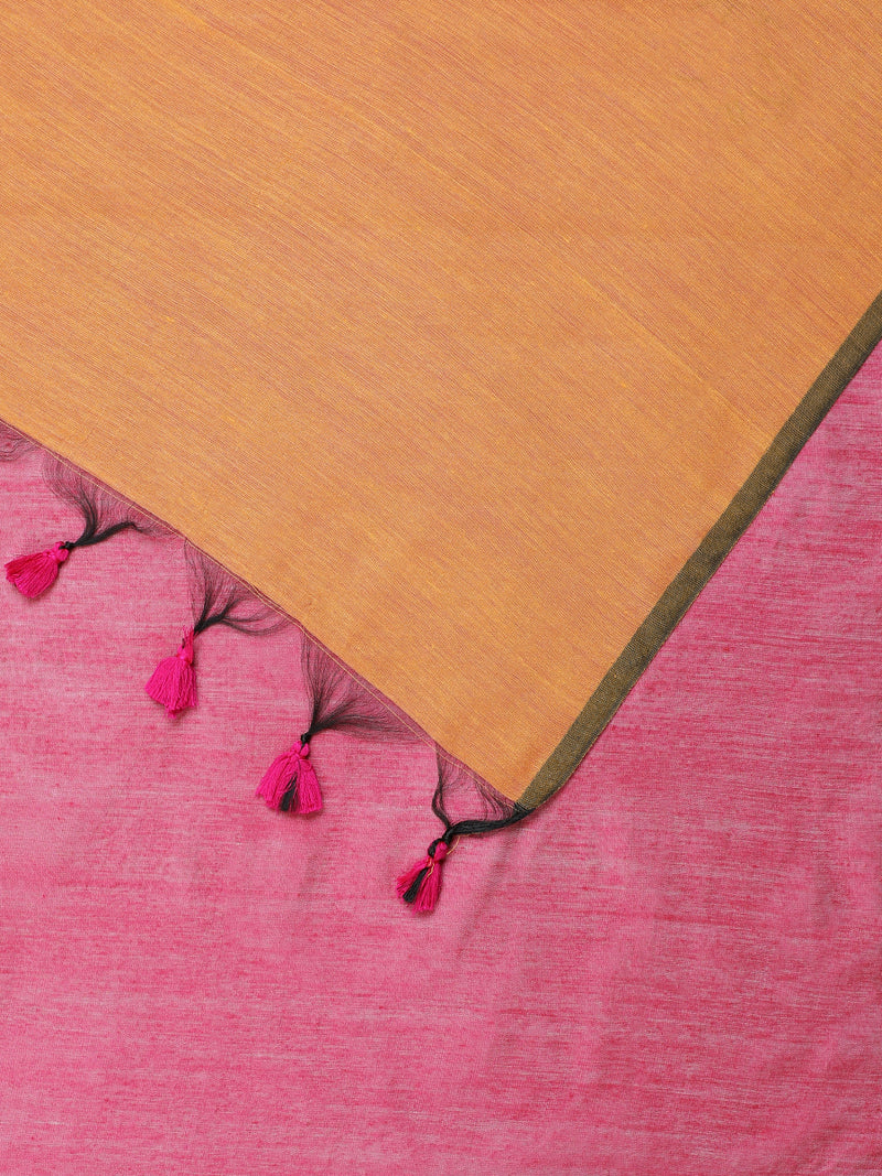 Rani Pink Cotton Saree-Binks