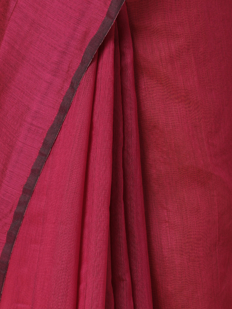 Rani Pink Cotton Saree-Binks
