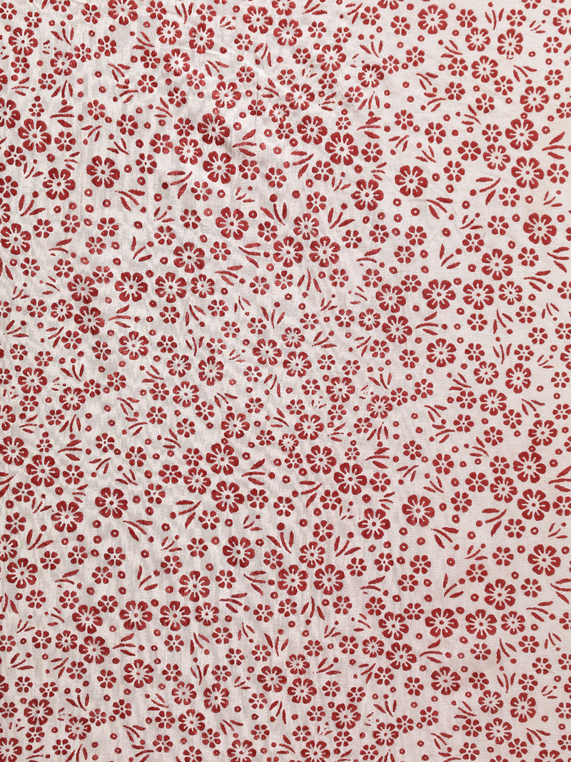 Black Paisley Handblock Printed Mulmul Saree-Binks