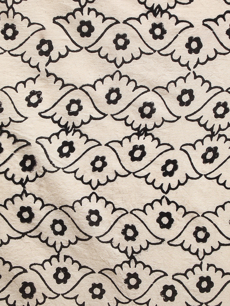 Brick Red Handblock Printed Bagh Mulmul Saree-Binks