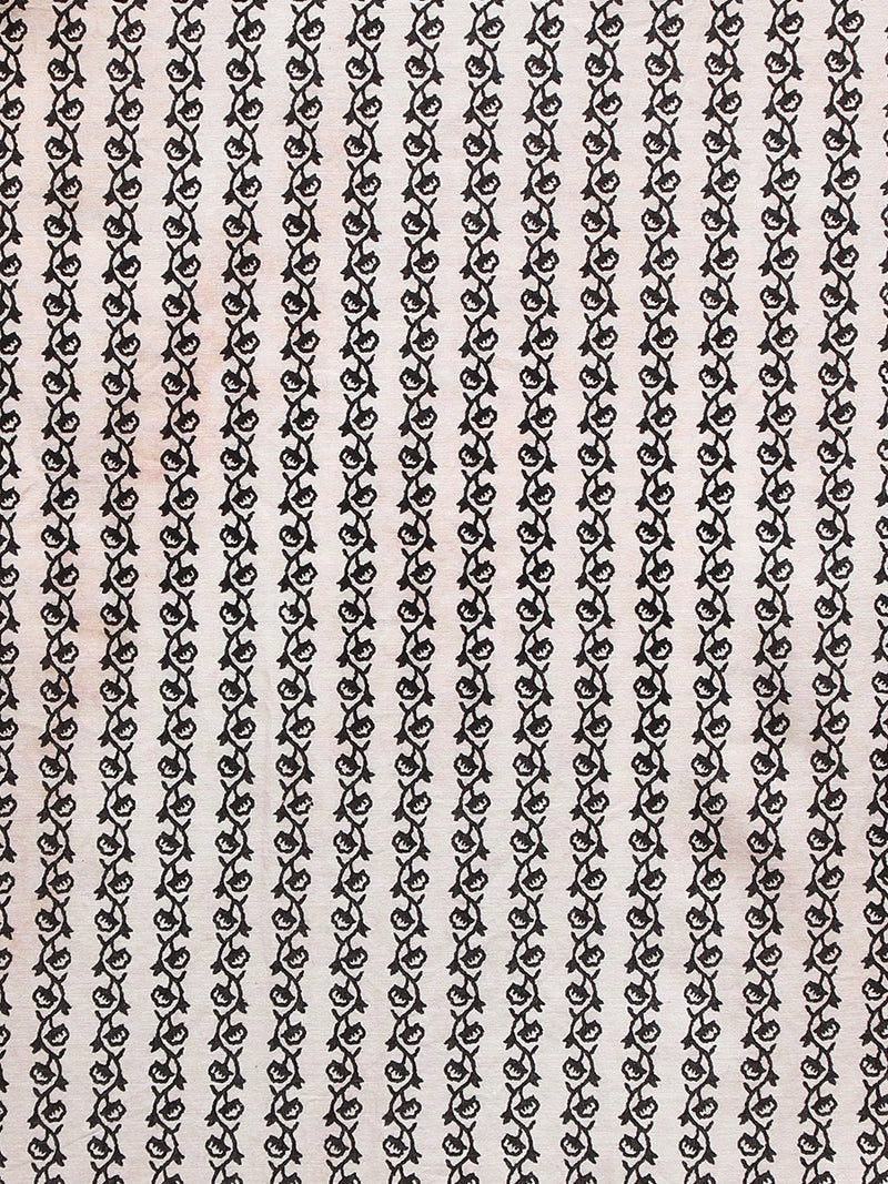 Terracotta Red Handblock Printed Mango Motif Mulmul Saree-Binks