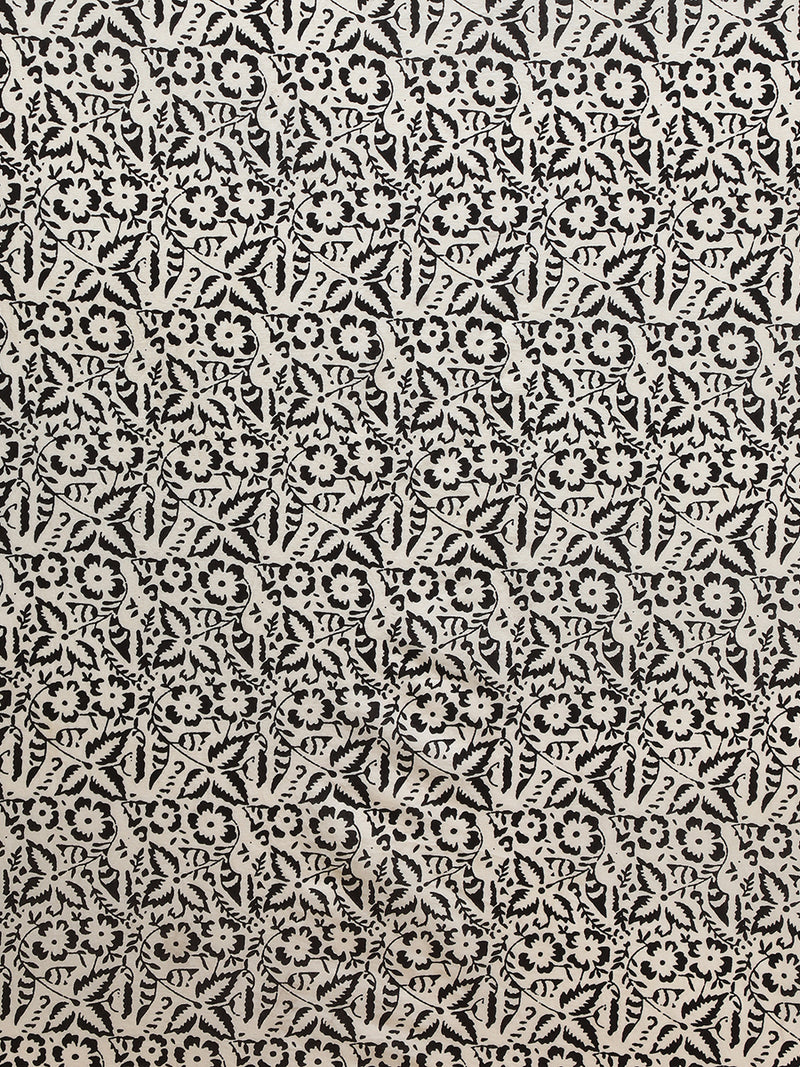 White & Yellow Handblock Printed Diagonal Striped Chevron Mulmul Saree-Binks