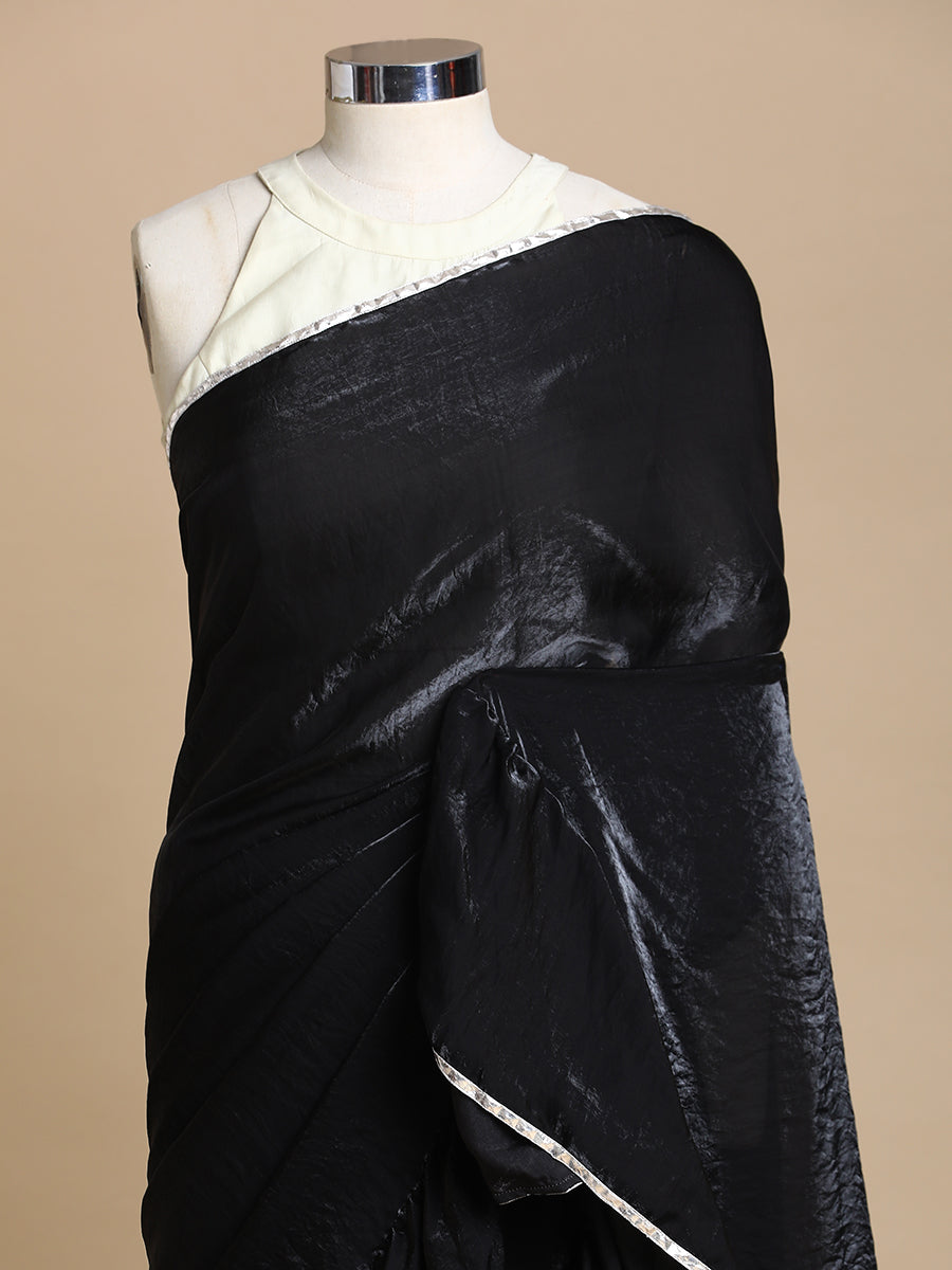 Sharmila x Tyohaar Saree, in Black Tissue Fabric, made for party & festive (view 4).