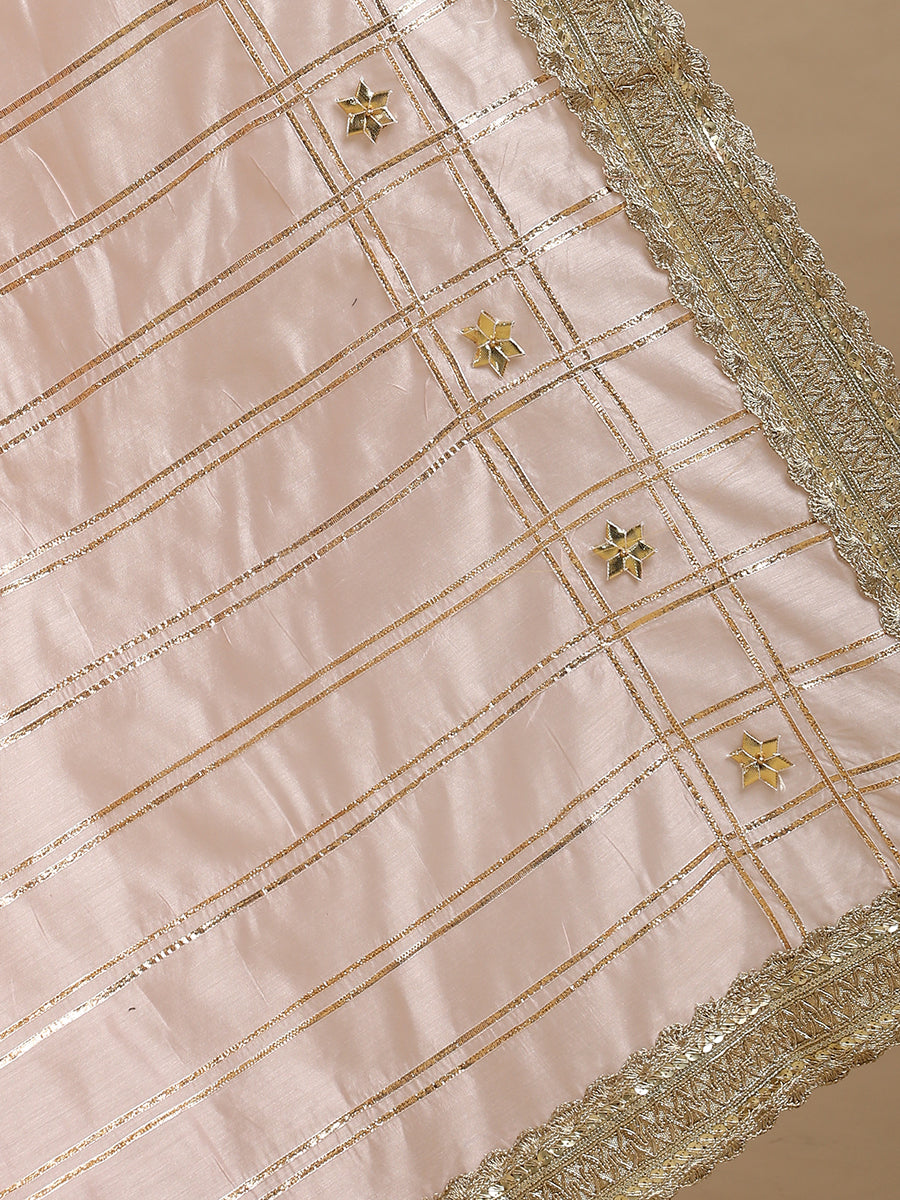 Sringara x Tyohaar Saree, in Pink Chandheri, made for party & festive (view 3).