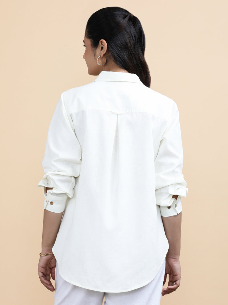 Cecilia x Soma | Relaxed Women's Shirt in Chalk White Linen-Binks
