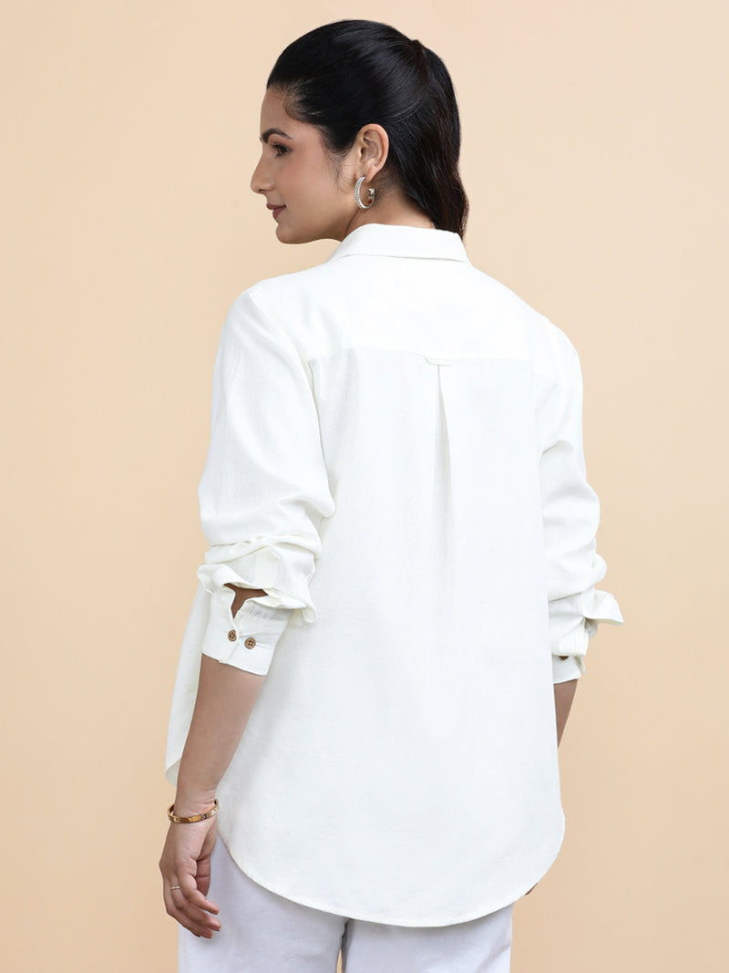 Cecilia x Soma | Relaxed Women's Shirt in Chalk White Linen-Binks