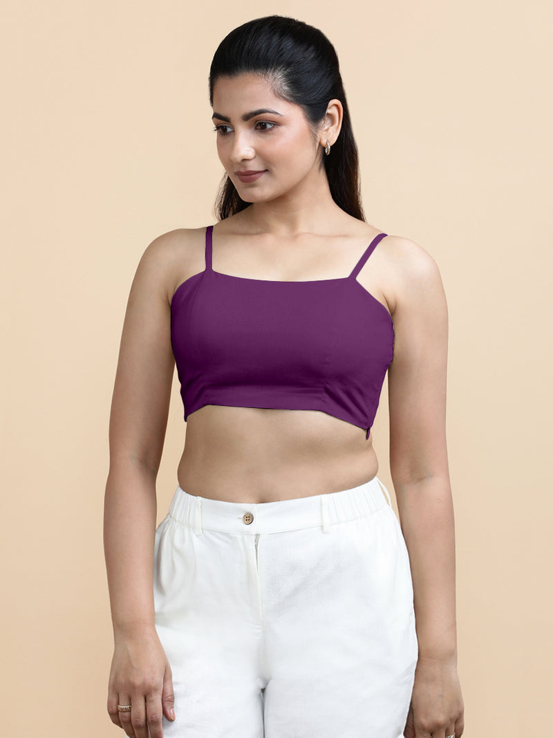 Cara x Soma | Women's Cropped Top in Magenta Bliss Cotton-Binks