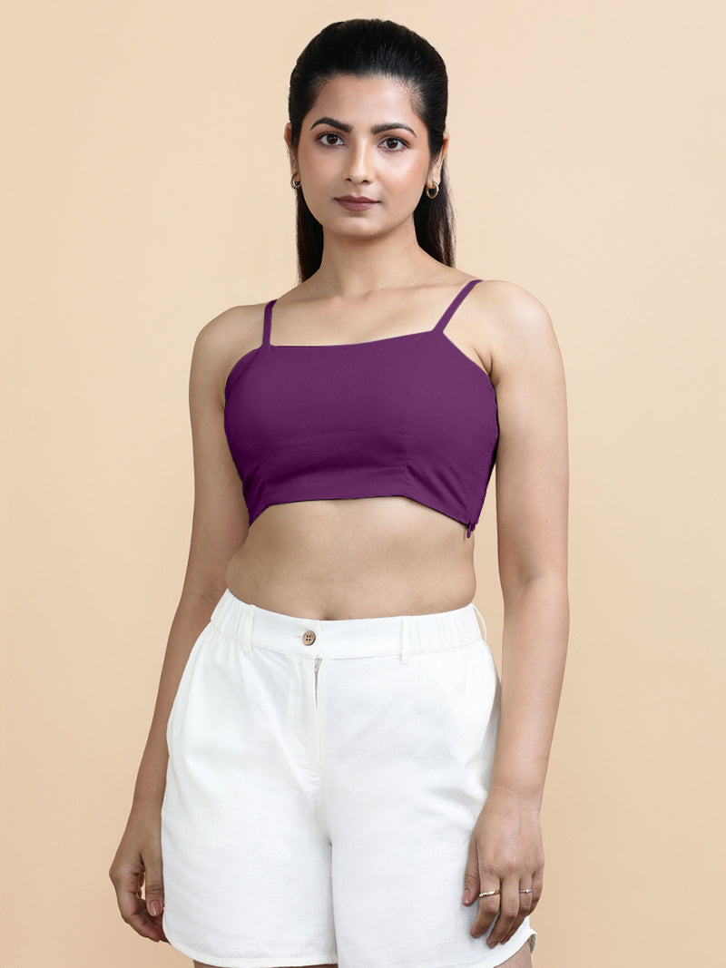 Cara x Soma | Women's Cropped Top in Magenta Bliss Cotton-Binks