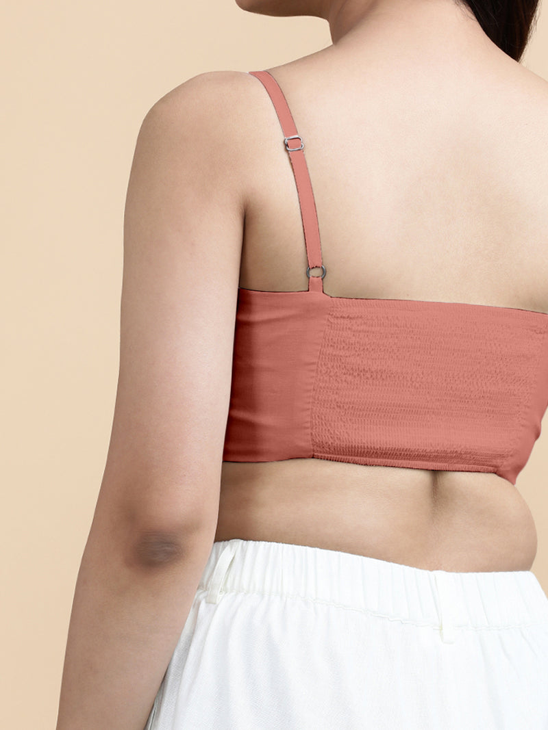 Cara x Soma | Women's Cropped Top in Soft Peach Cotton-Binks