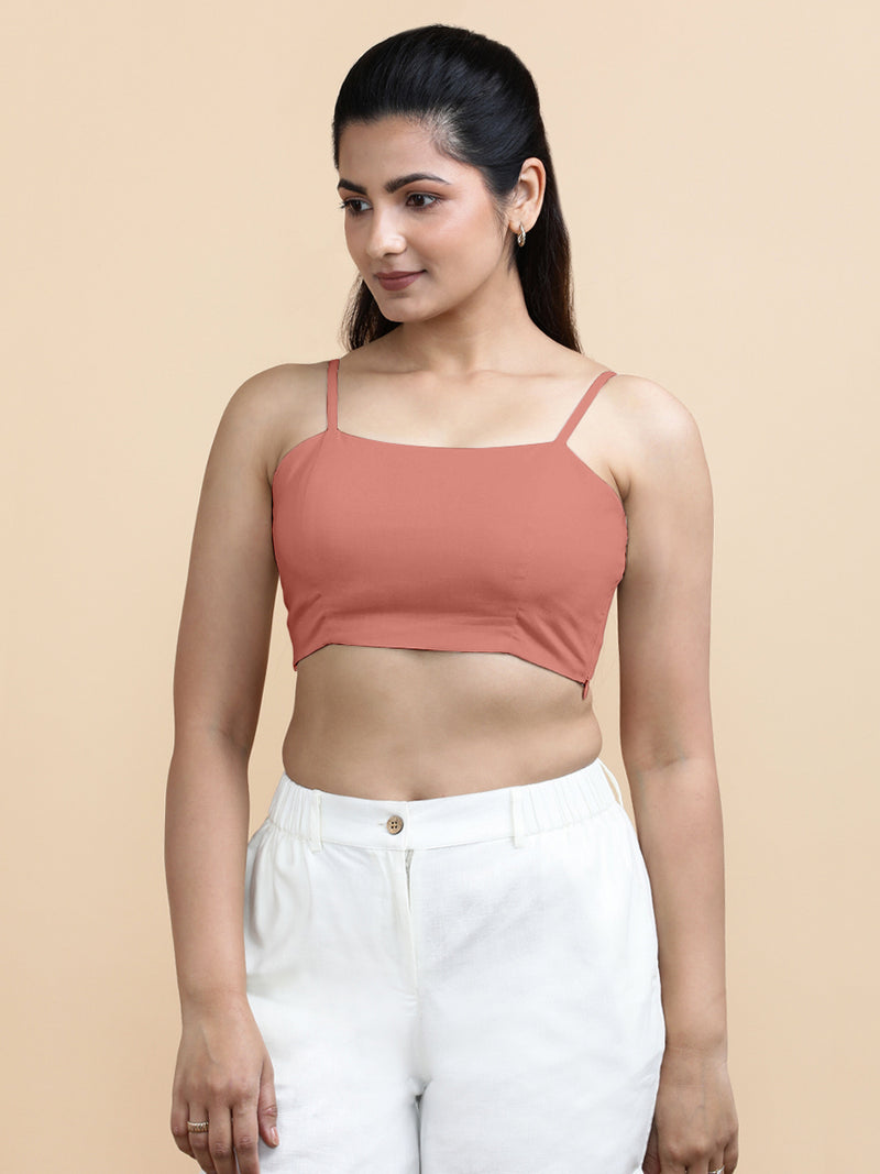 Cara x Soma | Women's Cropped Top in Soft Peach Cotton-Binks