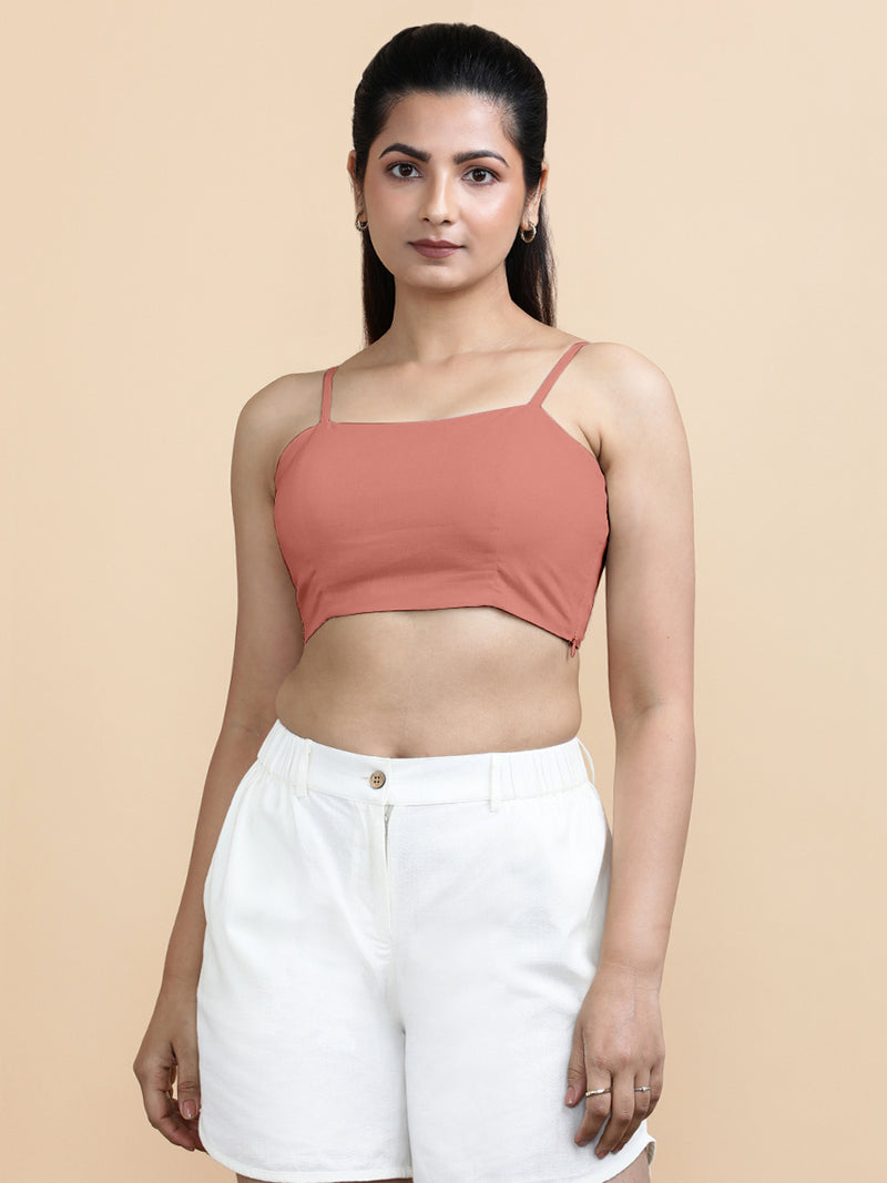 Cara x Soma | Women's Cropped Top in Soft Peach Cotton-Binks