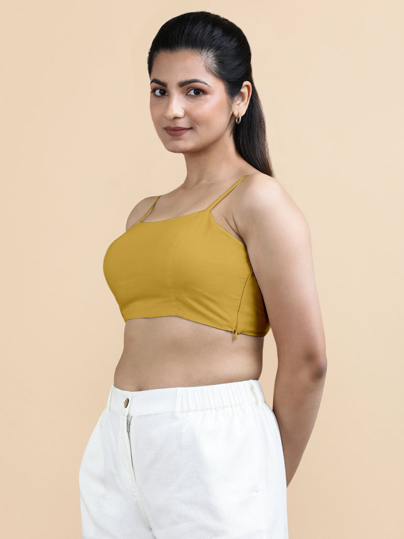 Cara x Soma | Women's Cropped Top in Sunny Yellow Cotton-Binks