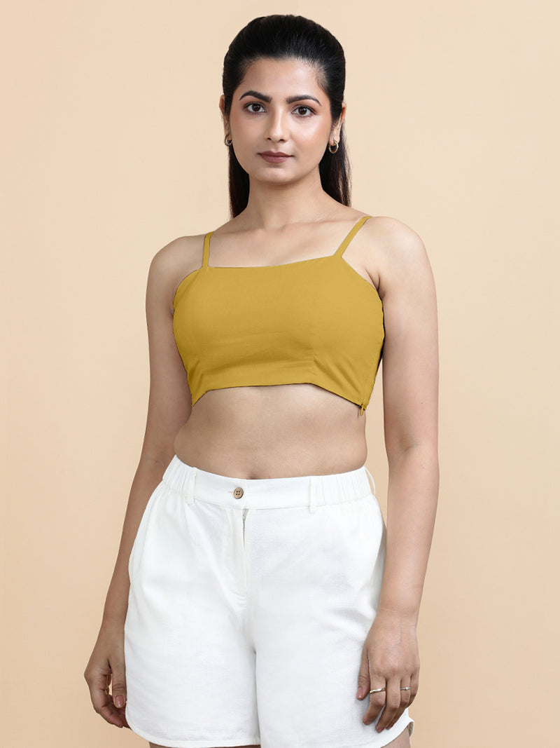 Cara x Soma | Women's Cropped Top in Sunny Yellow Cotton-Binks