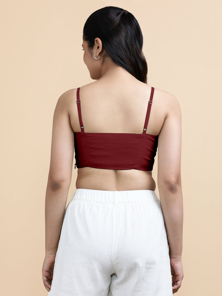 Gloria x Soma Top, in Red 70% Cotton 30% Linen, featuring sleeveless and shoulder straps neckline, made for daily & work.