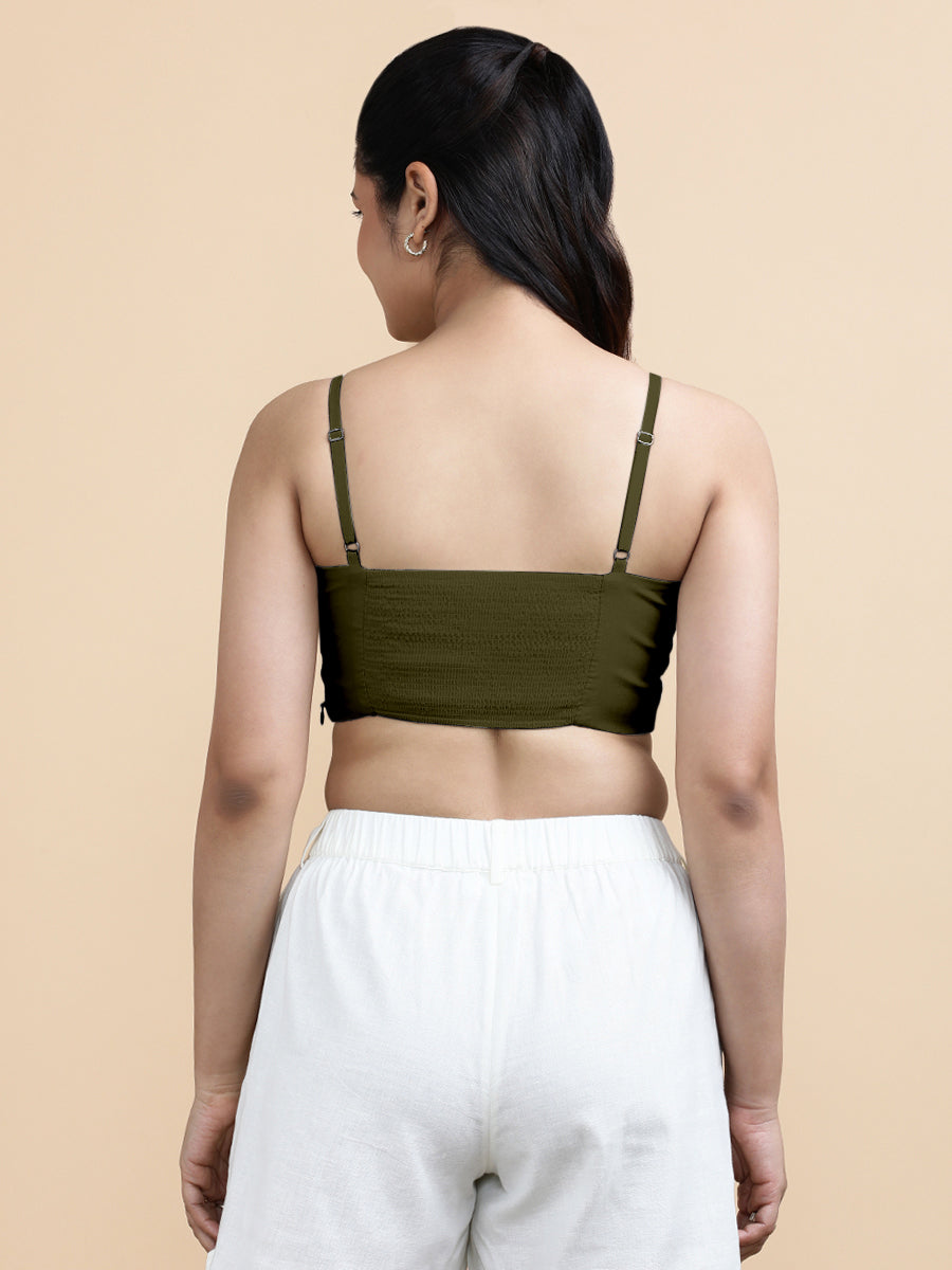 Gloria x Soma Top, in Green 70% Cotton 30% Linen, featuring sleeveless and shoulder straps neckline, made for daily & work.