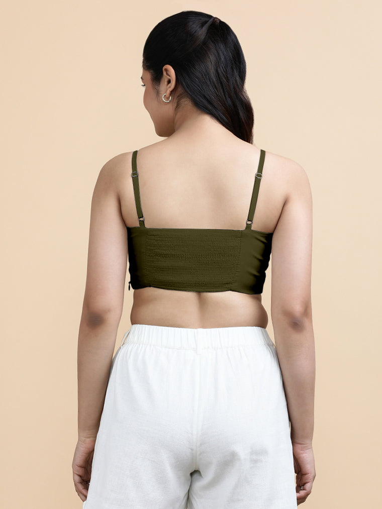 Gloria x Soma Top, in Green 70% Cotton 30% Linen, featuring sleeveless and shoulder straps neckline, made for daily & work.