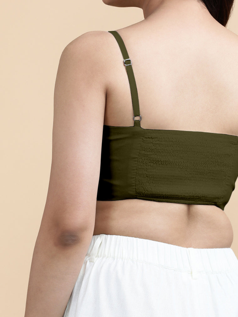 Gloria x Soma Top, in Green 70% Cotton 30% Linen, featuring sleeveless and shoulder straps neckline, made for daily & work.