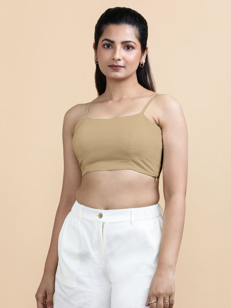 Gloria x Soma | Women's Cropped Top in Ecru Beige Linen-Binks