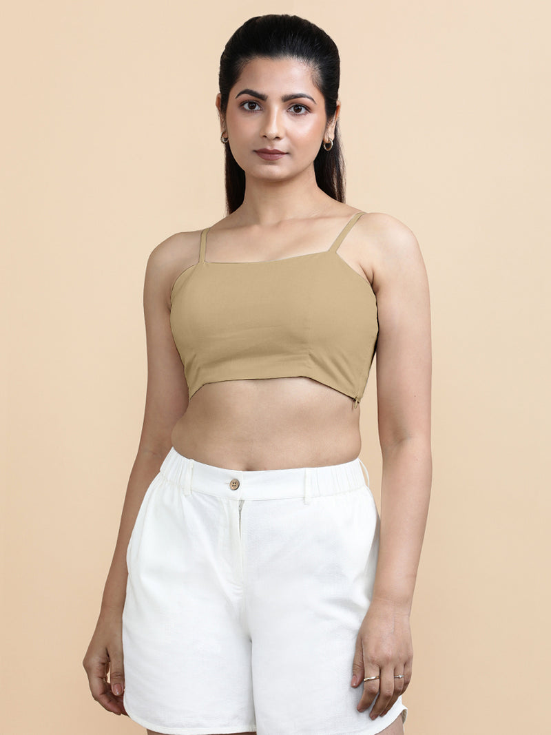 Gloria x Soma | Women's Cropped Top in Ecru Beige Linen-Binks