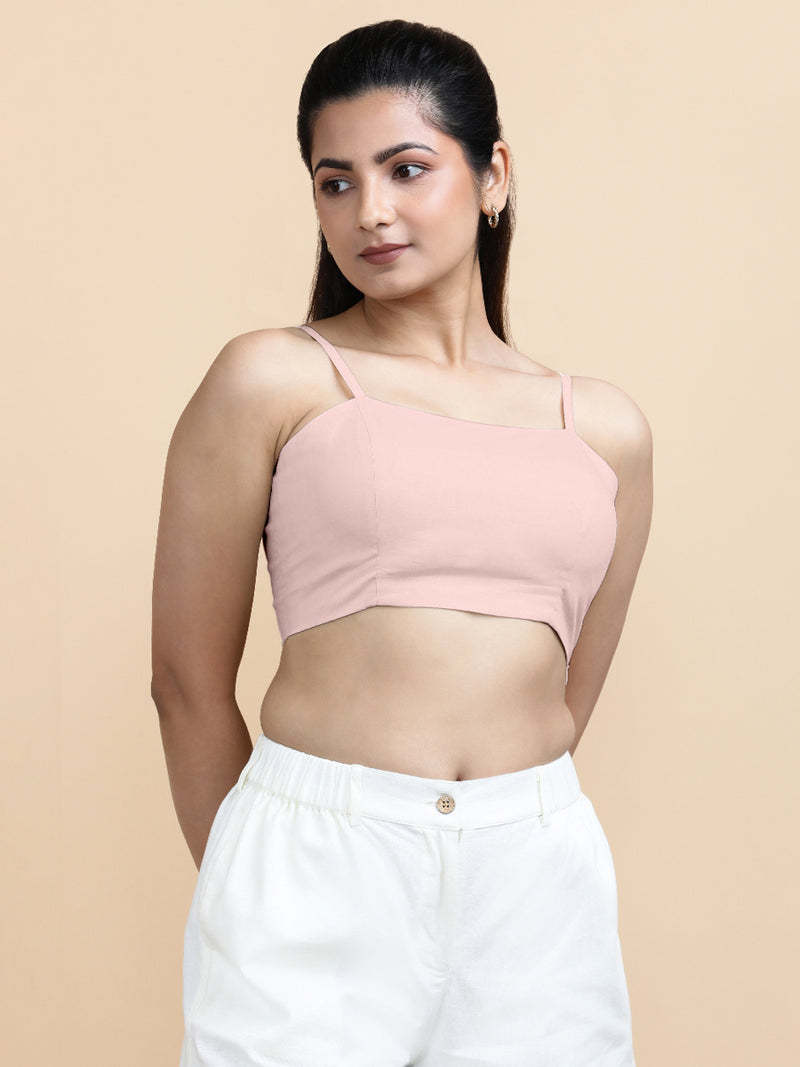 Gloria x Soma | Women's Cropped Top in Misty Pink Linen-Binks
