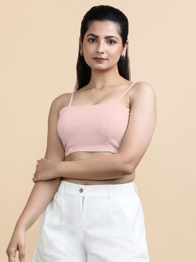 Gloria x Soma | Women's Cropped Top in Misty Pink Linen-Binks