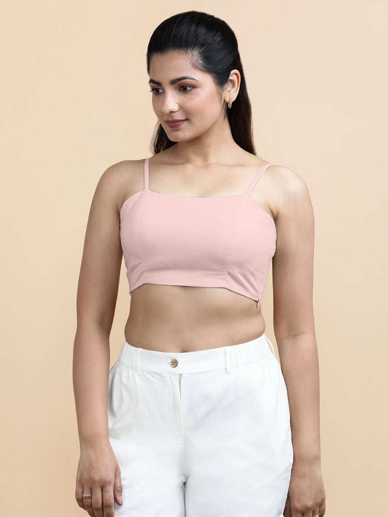 Gloria x Soma | Women's Cropped Top in Misty Pink Linen-Binks