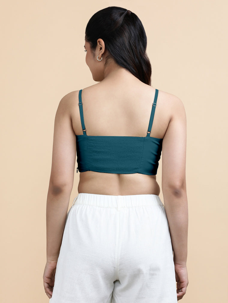 Gloria x Soma Top, in Blue 70% Cotton 30% Linen, featuring sleeveless and shoulder straps neckline, made for daily & work.