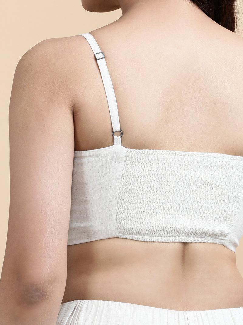 Jenny x Soma | Women's Cropped Top in Natural Fleck Linen-Binks