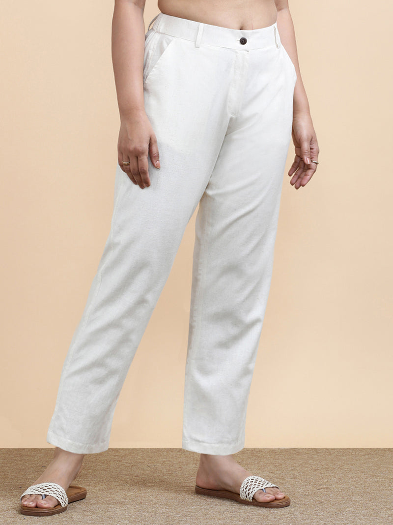 Cleo x Soma | Women's Regular Fit Trouser in Natural Fleck Linen-Binks