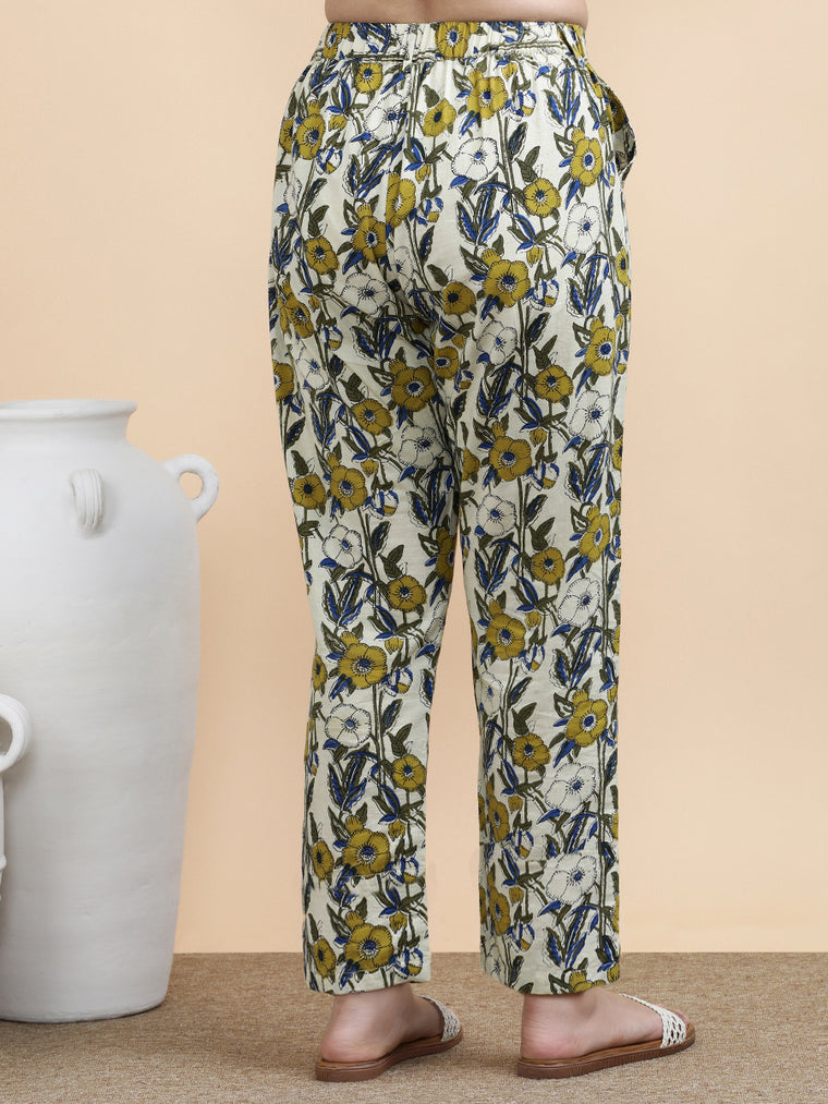 Greta x Soma Trouser, in Cream 100% Cotton, made for daily & work (view 2).