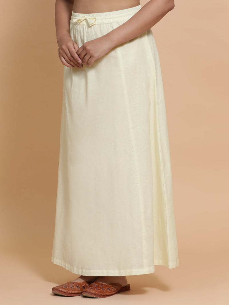 Petticoat/Underskirt for Sarees in Chalk White Linen-Binks