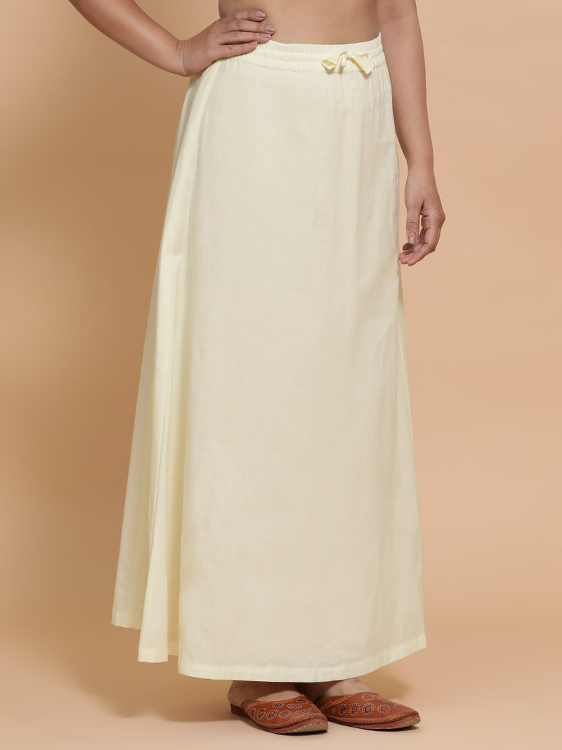 Petticoat/Underskirt for Sarees in Chalk White Linen-Binks