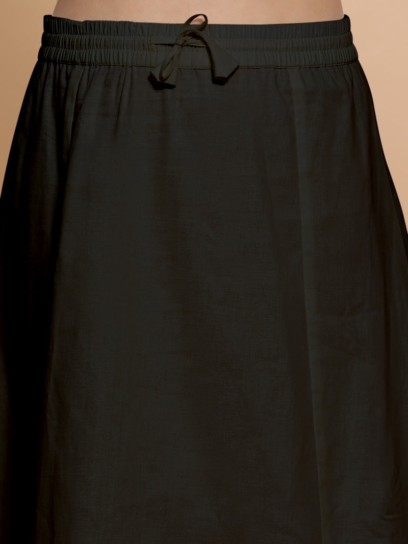 Petticoat/Underskirt for Sarees in Ebony Black Linen-Binks