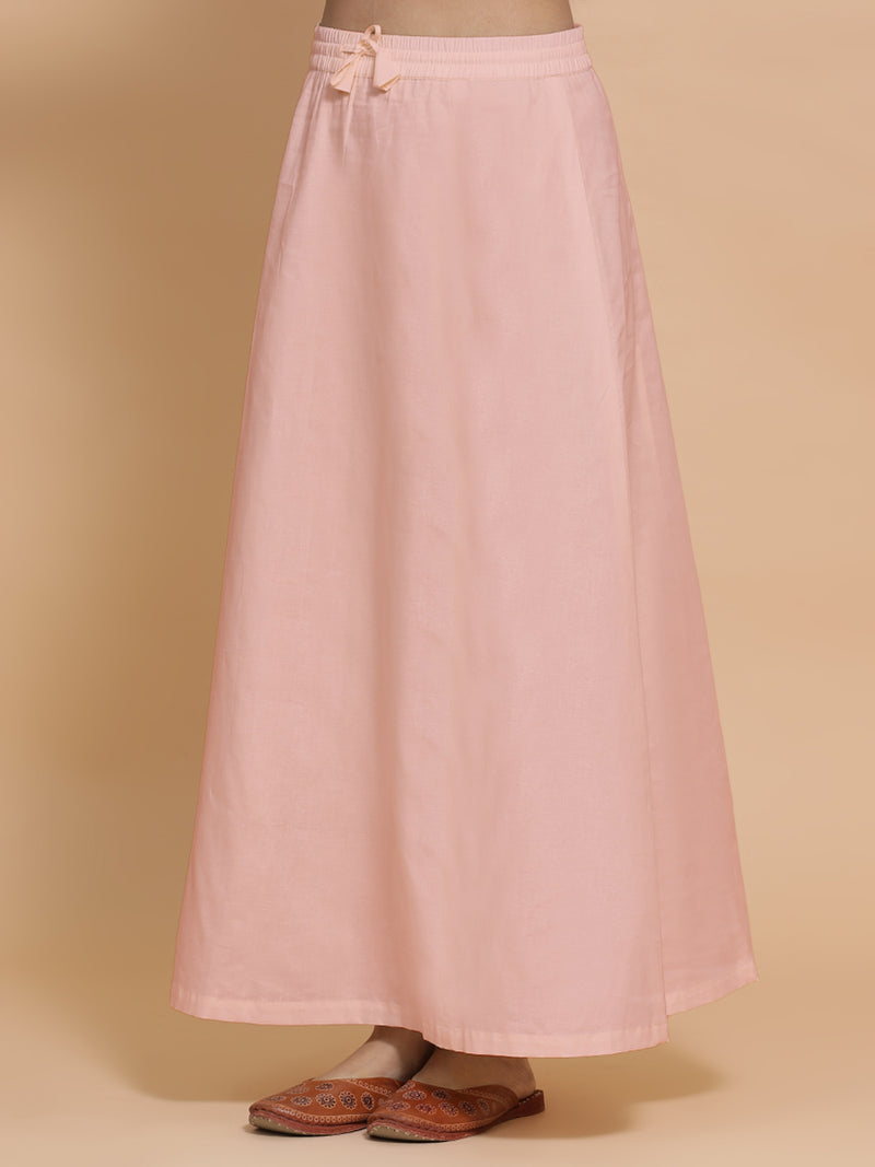 Petticoat/Underskirt for Sarees in Misty Pink Linen-Binks