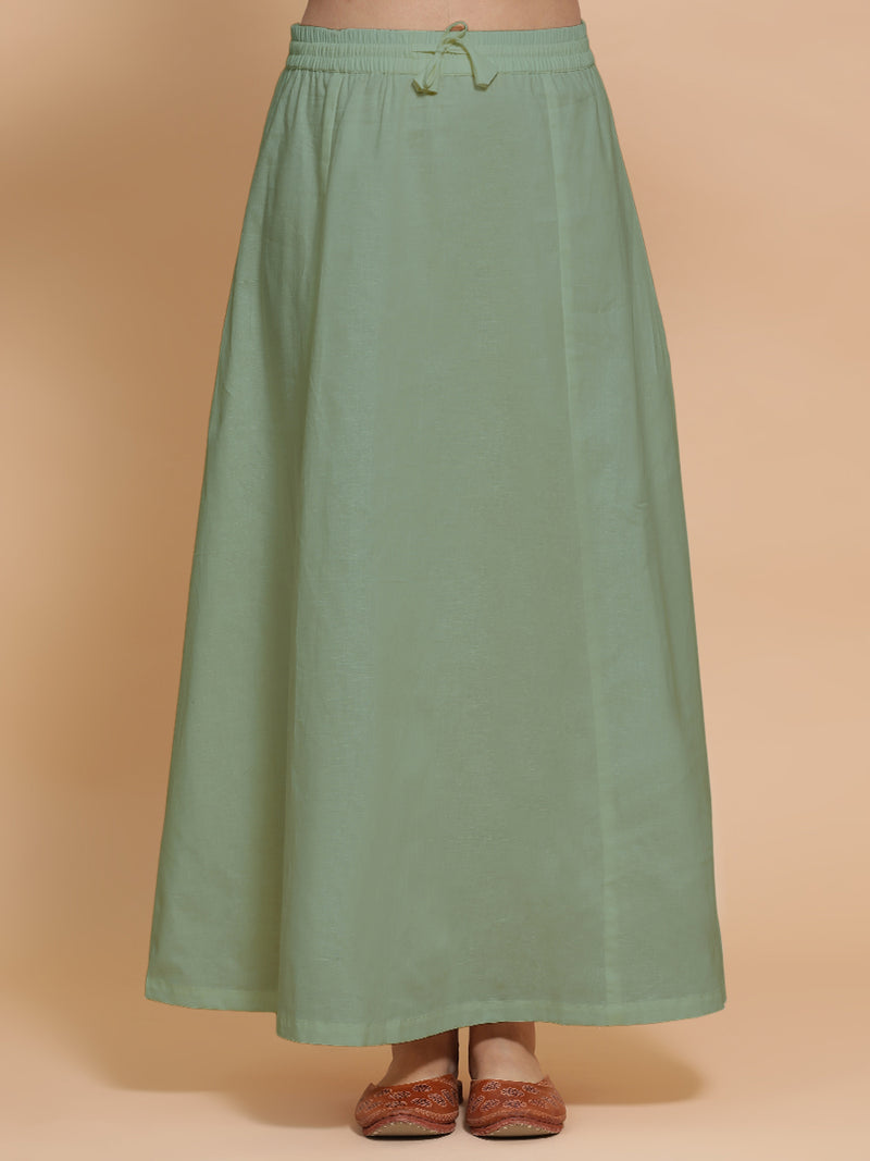 Petticoat/Underskirt for Sarees in Peppermint Green Linen-Binks