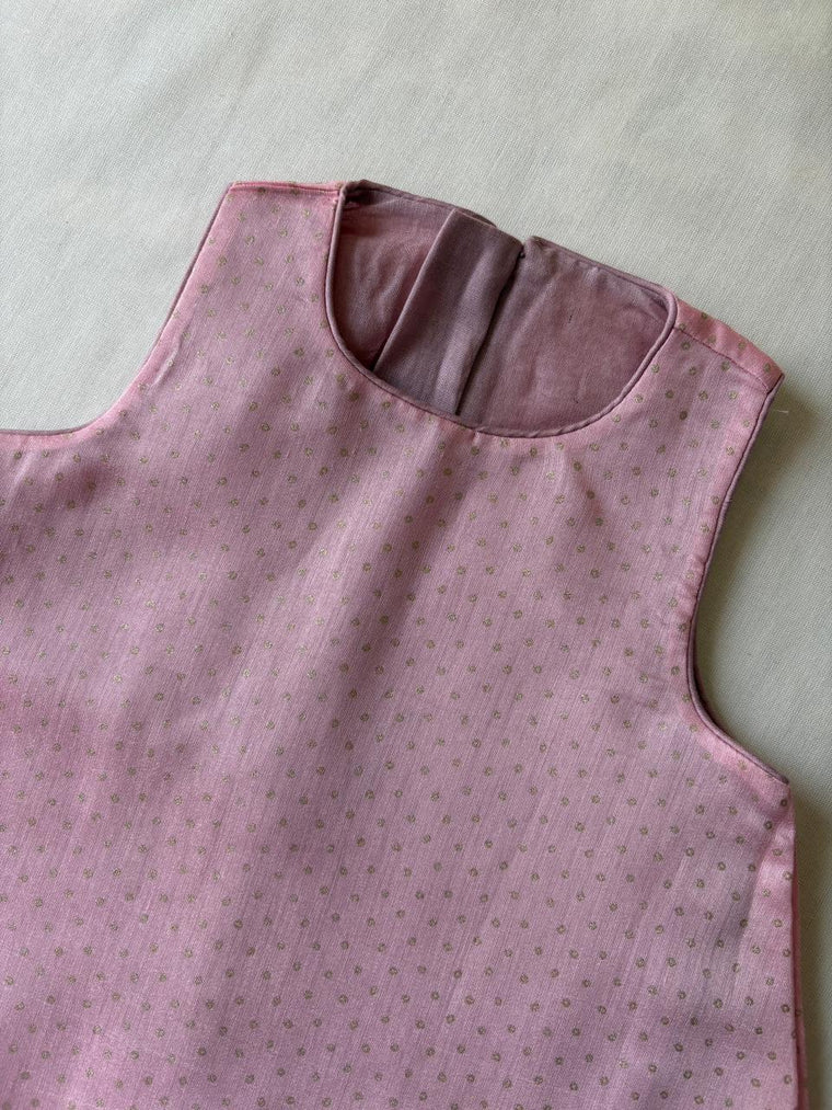 Kitty x Tyohaar Kidswear - Girls, in Chandheri, featuring sleeveless and jewel neckline, made for party & festive (view 3).