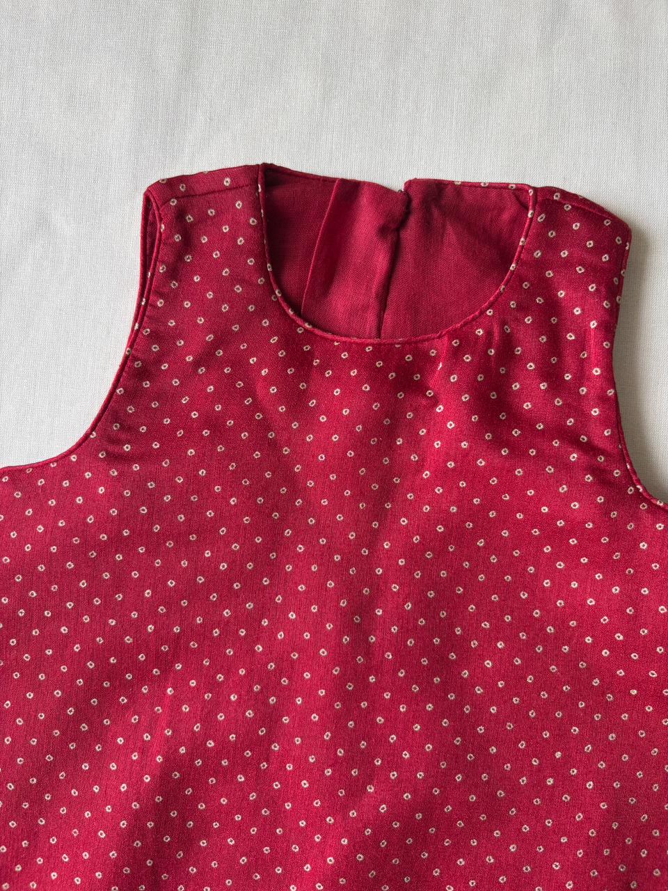 Kitty x Tyohaar Kidswear - Girls, in Chandheri, featuring sleeveless and jewel neckline, made for party & festive (view 3).