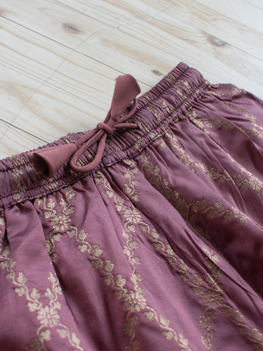 Poppy x Tyohaar Kidswear - Girls, in Pink Viscose Silk Brocade, featuring sleeveless and jewel neckline (view 6).
