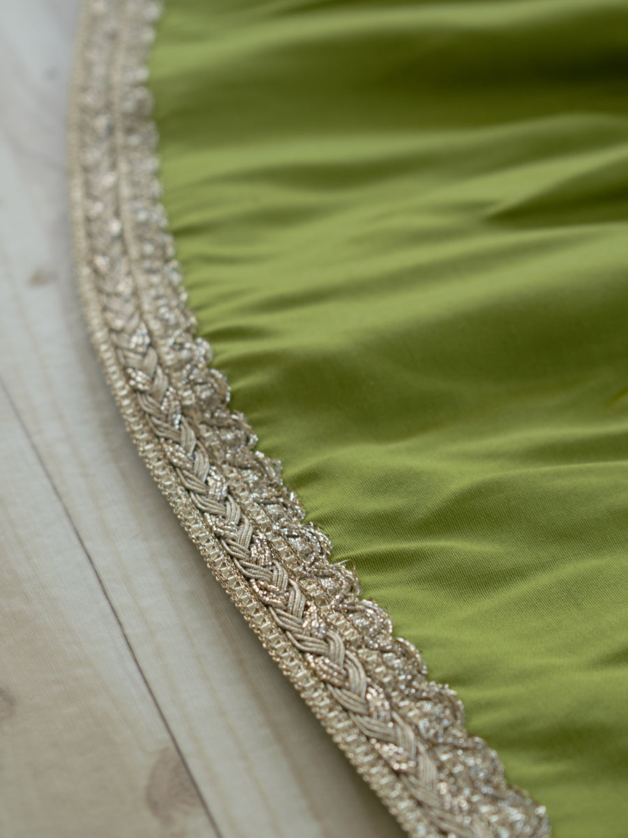 Chamki x Tyohaar | White Butta Satin Viscose Angrakha-Sharara Set