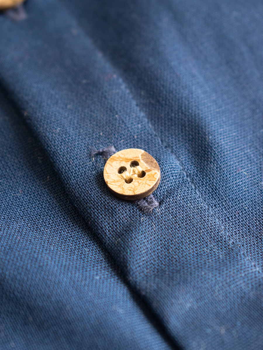 Sher x Tyohaar | Navy Linen-Chandheri Kurta Pant & Jacket Set