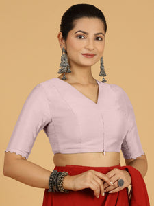 Divya x Rozaana | Elbow Sleeves Saree Blouse in Lilac