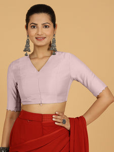 Divya x Rozaana | Elbow Sleeves Saree Blouse in Lilac