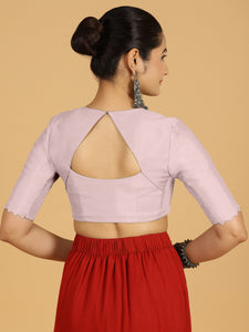 Divya x Rozaana | Elbow Sleeves Saree Blouse in Lilac