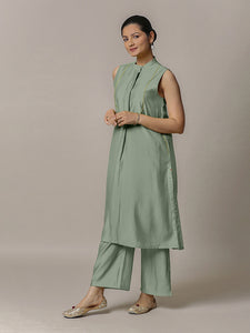 Eira x Rozaana | A Line Kurta w/ Mandarin Collar in Mint Green | Coords or Only Kurta