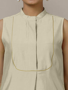 Eira x Rozaana | A Line Kurta w/ Mandarin Collar in Ivory | Coords or Only Kurta