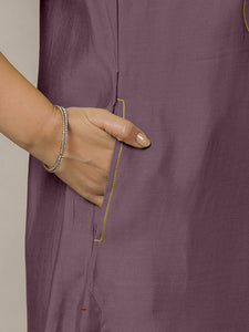 Eira x Rozaana | A Line Kurta w/ Mandarin Collar in Purple Mauve | Coords or Only Kurta