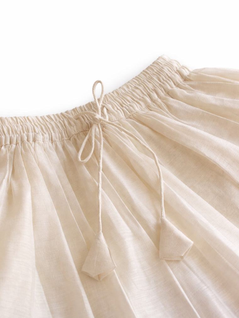 Evie x Tyohaar | Tiered Skirt & Top Set in Burgundy Chanderi